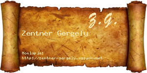 Zentner Gergely névjegykártya
